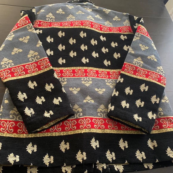 Vintage Womens Sag Harbor Tapestry Brocade Boho Blazer Jacket Colorful Sz 8 M - Picture 9 of 9